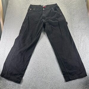 Vintage Mecca Pant Mens 36x34 Black Cotton Carpenter Baggy Utility Workwear